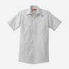 Short Sleeve Striped Industrial Work Shirt Thumbnail