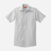 Short Sleeve Striped Industrial Work Shirt Thumbnail